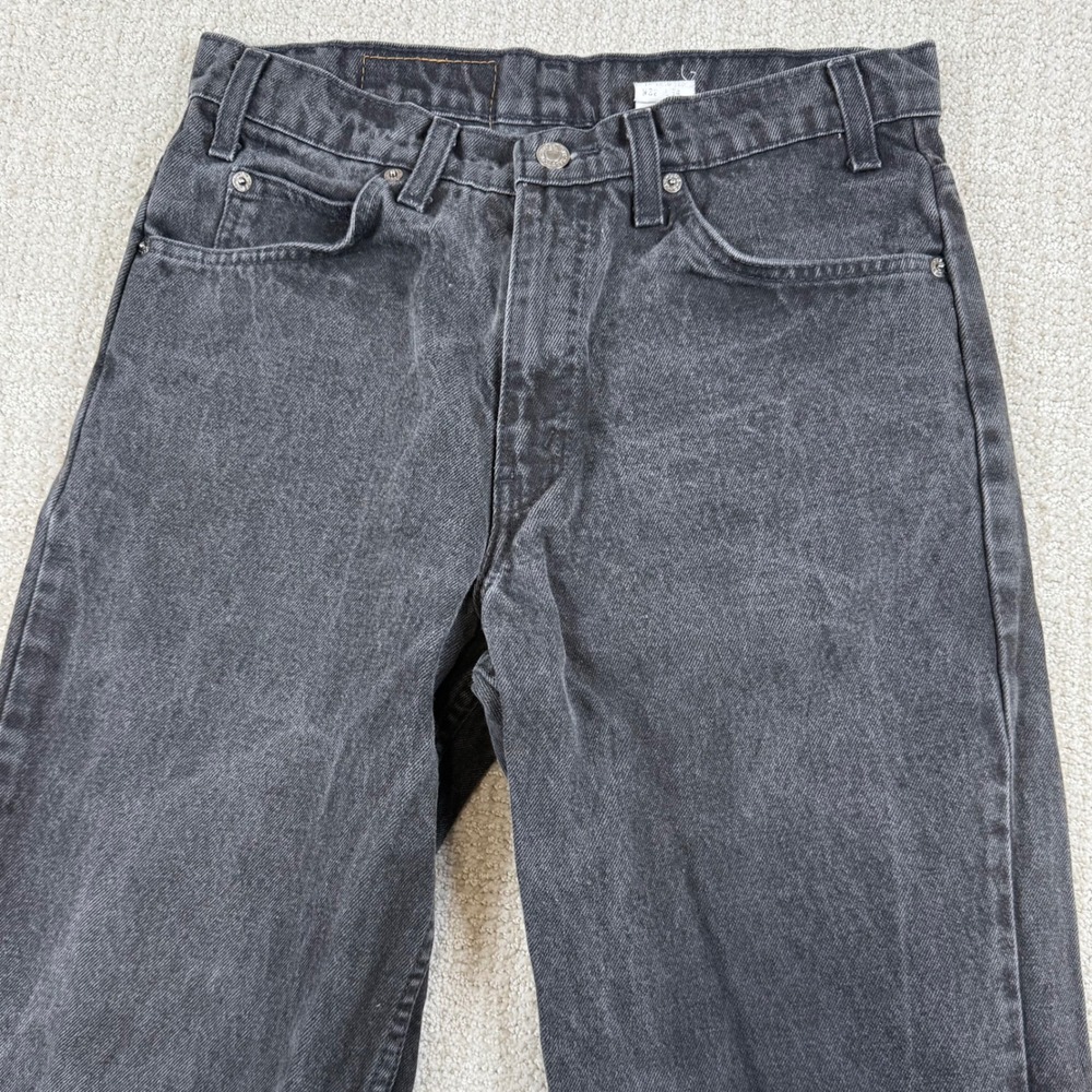 Levi's 550 Men 32x34 (Actual 30x32) Orange Tab Relaxed Tapered Leg Black Jeans - Picture 4 of 10